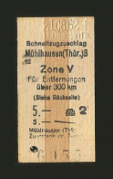 Deutschland  Schnellzugzuschlag  Muhlhausen (Thur) B  Zone V   21 08 1962    DB - Europa