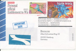 South Africa Air Mail Cover Sent To Germany BIRD - Aéreo