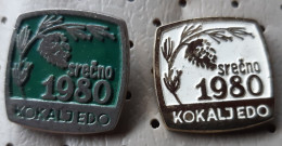 Happy New Year 1980 Christmas Tree Galvanization Kokalj Edo Slovenia Pins - Natale