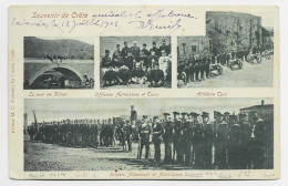 CRETE CARTE SOUVENIR SOLDATS ALLEMANDS ET AUTRICHIENS OFFICIERS TURCS TURKEY + SAGE FRANCE 5C LA CANEE 1902 - Autres & Non Classés