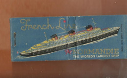 Boite Allumettes   Bateau  French Line Le Normandie - Altri & Non Classificati