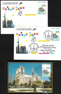 FRANCE 1989 Carte Maximaphile Et Entiers N° Y&T 2582 Notre-Dame - Storia Postale