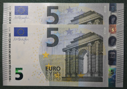 5 EURO PORTUGAL 2013 DRAGHI M006F5 MA CORRELATIVE COUPLE END OF HUNDRED SC FDS UNCIRCULATED  PERFECT - 5 Euro