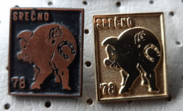 Happy New Year 1978 Pig Slovenia Pins - Natale