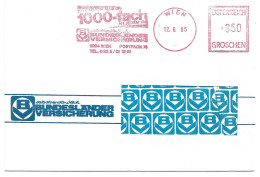 2462d: Österreich 1985, Bundesländer- Versicherung, Frankotyp 350 Groschen - Maschinenstempel (EMA)