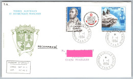 021, Document Terres Australes Et Antarctiques Françaises TAAF Enveloppe 1994, Recommandé  - Briefe U. Dokumente
