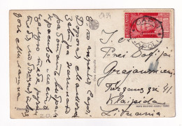 Cartolina Postale 1938 Italia Napoli Plazza Minicipio Capri Lutuanie Lituania Klaipėda Bimillenario Augustus - Usados