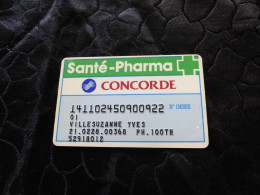 CB-7 , FRANCE, Carte Magnétique, Santé, CONCORDE, Santé PHARMA - Disposable Credit Card