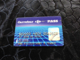 CB-43 , FRANCE, CARTE  BANCAIRE , MAGNETIQUE, 01-1998 , CARREFOUR PASS - Disposable Credit Card