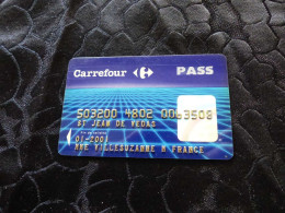 CB-44 , FRANCE, CARTE  BANCAIRE , MAGNETIQUE, 01-2001, CARREFOUR PASS - Disposable Credit Card