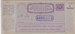 San Marino / Cartolina Vaglia , Money Card , Mandat Postal - Lire 10 - Interi Postali