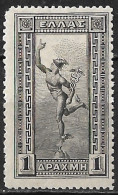 GREECE 1901 Flying Hermes 1 Dr. Black Thin Paper Perforation 14 X 12½  Vl. 189 A  MH - Unused Stamps