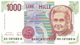 1000 LIRE MARIA MONTESSORI SERIE SOSTITUTIVA XC 09/10/1995 FDS - Sonstige & Ohne Zuordnung