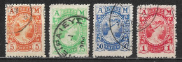 GREECE 1902 Metal Value "A M" 4 Values From The Set Vl. 193 / 196 - Used Stamps