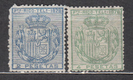 Puerto Rico Telegrafos 1878 Edifil 17/18 (*) Mng - Puerto Rico