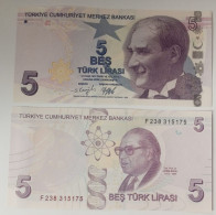 Turkey Turkiye 5 Lira 2022 9th Emission P#222 Prefix F UNC 50 Pcs Bundle - Türkei