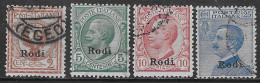 Italia Italy 1912 Colonie Egeo Rodi Effifie 4val Sa N.1-2,3,5 US - Ägäis (Rodi)