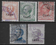 Italia Italy 1912 Colonie Egeo Caso Effigie 5val Sa N.1-3,5,7 US - Egée (Caso)