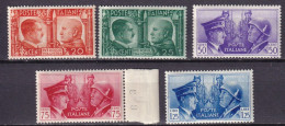 ITALIE - 5 Valeurs Hitler Et Mussolini - Mint/hinged