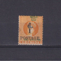 GRENADA 1886, SG# 38, CV £50, 1d On 1s Orange, QV, MH - Grenada (...-1974)