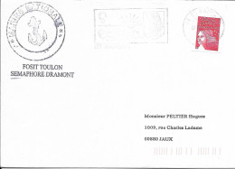 Enveloppe , Marine Nationale, Fosit Toulon, Sémaphore Dramont - Militaire Stempels Vanaf 1900 (buiten De Oorlog)