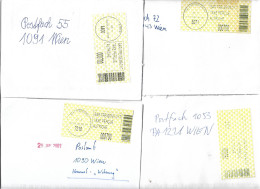2463l: 4 Bedarfsbriefe Vom Beginn Der Postautomation In Österreich 2000- 2001 - Maschinenstempel (EMA)