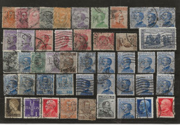 PERFINS : 44 Old Perforated Stamps From ITALIA Cfr Scans Recto/verso - Usados