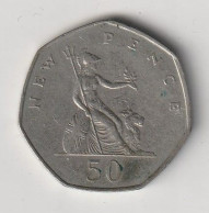 GRANDE BRETAGNE 50 New Pence 1969 - 5 Pence & 5 New Pence