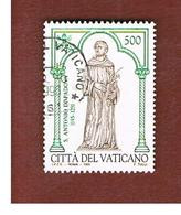 VATICANO - VATICAN - UNIF. 1032  - 1995 8^ CENTENARIO SANT'ANTONIO DI PADOVA - (USED°) - Used Stamps