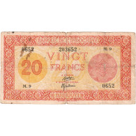 Côte Française Des Somalis, 20 Francs, 1945, KM:15, TB - Gibuti