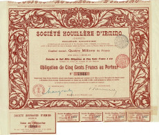 Obligation De 1900 - Société Houillère D'Irmino - Donetz - Déco - Rusland