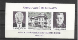 Timbre Neuf Monaco Non Dentelé, BF N° 39A YT, 50 Ans De L'OETP - Blocks & Kleinbögen