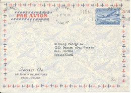 Finland Air Mail Cover Sent To Germany Helsinki 3-2-1959 Single Franked - Cartas & Documentos