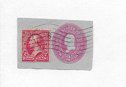 Etats Unis Entier Postal 2 Cents Accolé Timbre Two Cents - Lettres & Documents