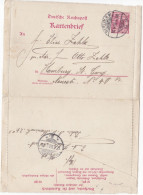 GERMANIA - INTERO POSTALE -  BIGLIETTO POSTALE - BERLIN - VIAGGIATO PER HAMBURGO - 1898 - Altri & Non Classificati