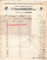 87 - LIMOGES - FACTURE   VVE CHERI GLANGEAUD- BOUCHERIE VVE LAMONTRE- FILET BOEUF- TETE DE VEAU- 7 RUE HAUTE CITE- 1913 - Artigianato
