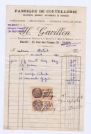 Facture H.GAVILLON Dijon ( Fabrique De Coutellerie ) 20 Août 1933 (394)_DF16 - Artigianato