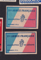 2 Ancienne étiquette  Allumettes France   Années  30/40 Armée Française 05/38 - Boites D'allumettes - Etiquettes