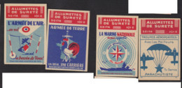 4 Ancienne étiquette  Allumettes France  F8 Armée De L'Air, De Terre, La Marine Années 40 - Boites D'allumettes - Etiquettes