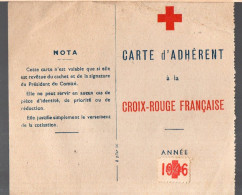 Fumel (47) :   CROIX ROUGE Carte D'adhérent Avec Vignette  1946 (voir La ,description) (PPP47796) - Cruz Roja