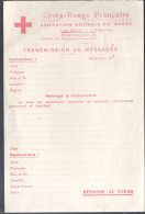 CROIX ROUGE Fiche De Transmission Nde Message  (vierge)  (voir La ,description) (PPP47799) - Cruz Roja