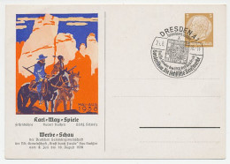 Postal Stationery Germany 1938 Karl May Play - Winnetou And Old Shatterhand - Indian - Cowboy - Indiani D'America