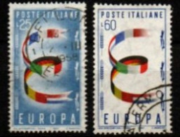 ITALIE      -       EUROPA     -   1957  . Y&T N° 744 / 745 Oblitérés - 1957