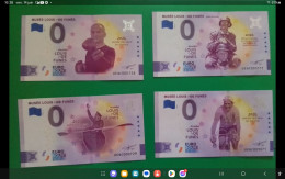 Les 4 Billets 0 Euro Souvenir Musée Louis De Funes 2024 N° Divers - Otros & Sin Clasificación