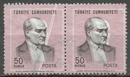 Turkey; 1970 Regular Issue 50 K. ERROR "Shifted Print & Pleat ERROR" - Gebruikt