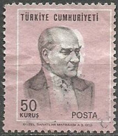 Turkey; 1970 Regular Issue 50 K. "Shifted Print ERROR" - Gebruikt