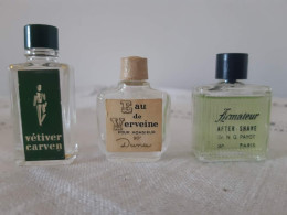 3 Rares Miniatures Homme   Carven  Dana  Payot - Miniatures Men's Fragrances (without Box)