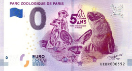 Billet Touristique - 0 Euro - France - Parc Zoologique De Paris (2019-4) - Pruebas Privadas