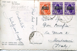 X1285 Egypt, Circuled Card 1934 PAQUEBOT To Italy - Cartas & Documentos
