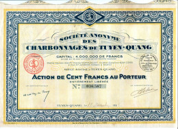 CHARBONNAGES De TUYEN-QUANG; Action De 100 Francs - Azië